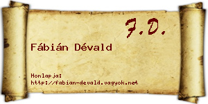 Fábián Dévald névjegykártya